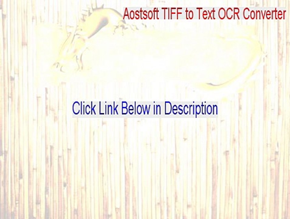 Aostsoft TIFF to Text OCR Converter Crack [Instant Download 2015]