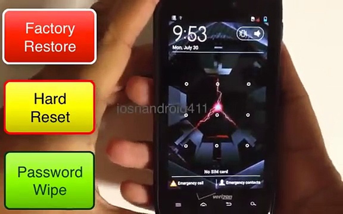 Reset Factory Restore Password Wipe Motorola Droid Razr XT912 Verizon How to Tutorial