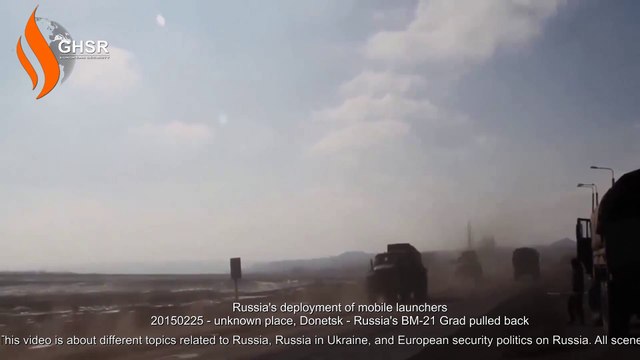 20150225 - unknown place, Donetsk - Russia's BM-21 Grad pulled back