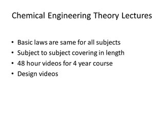Chemical Engineering Theory Lecture ( #1)