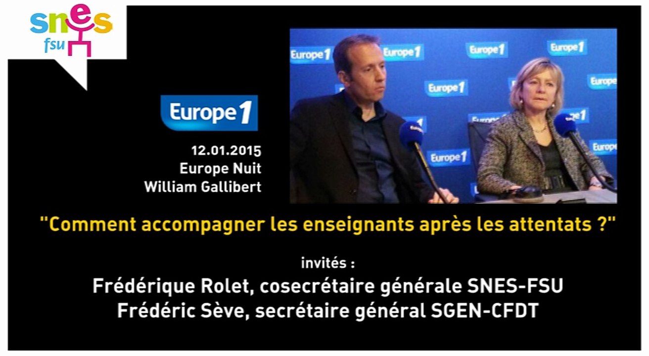 "Comment accompagner les enseignants après les attentats ?" avec Frédérique Rolet, SNES-FSU