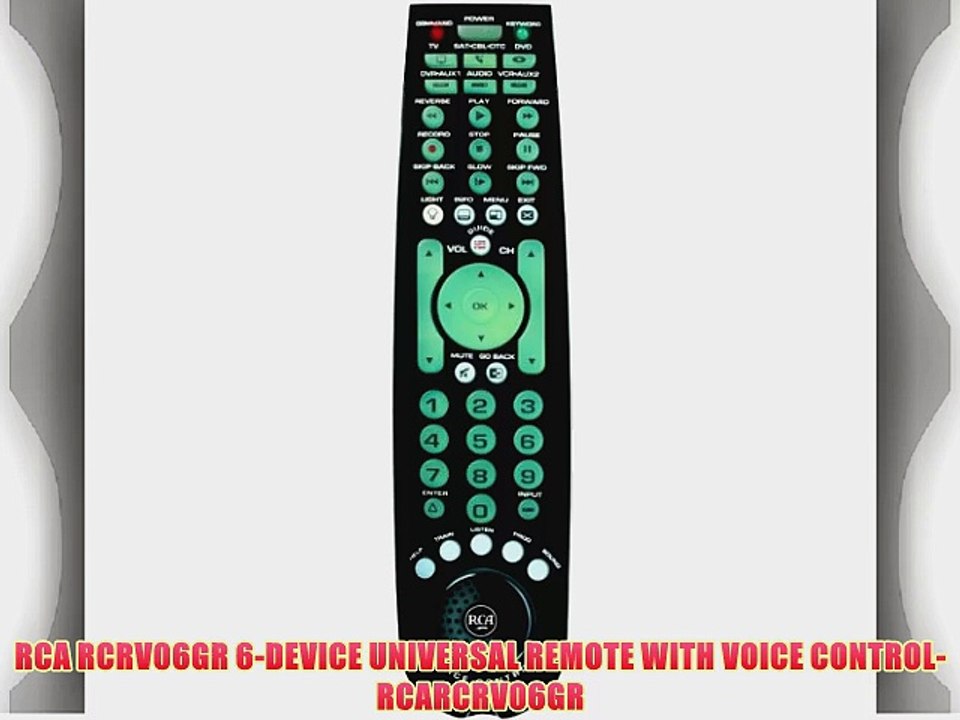 RCA RCRV06GR 6-DEVICE UNIVERSAL REMOTE WITH VOICE CONTROL-RCARCRV06GR