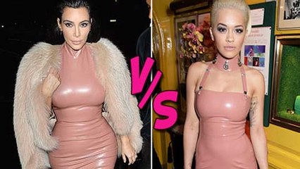 Kim Kardashian VS Rita Ora: Who wore the pink LATEX dress BETTER?