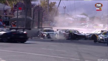 Australian GT Start Massive Crash Race 3 Adelaide 2015