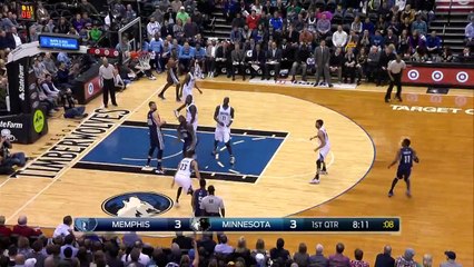 Fantastique passe aveugle de Ricky Rubio pour Kevin Garnett