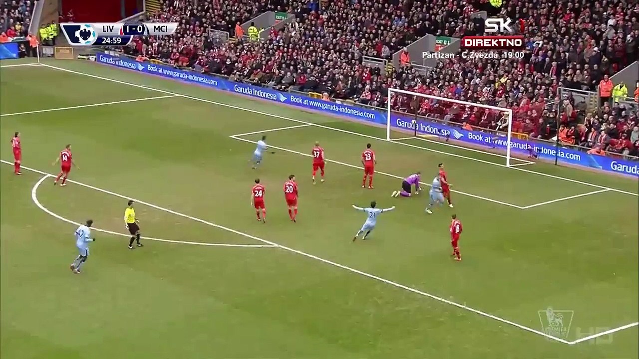 Edin Dzeko 1:1 | Liverpool - Manchester City 01.03.2015 HD