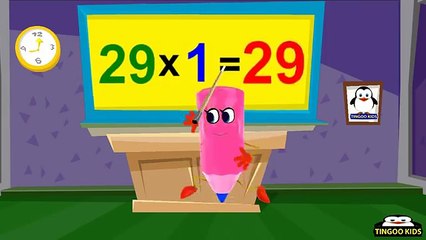HomeSchool Tutorial   29 Times Table Song   Kids Math & Education