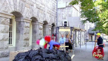 Stiltwalking Clown Falls to His DOOM