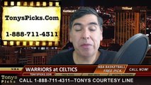 Boston Celtics vs. Golden St Warriors Free Pick Prediction NBA Pro Basketball Odds Preview 3-1-2015