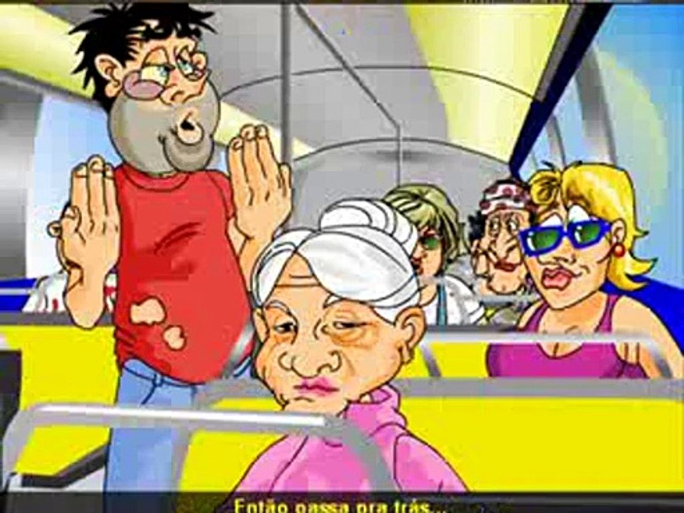 Bêbado no ônibus: piada