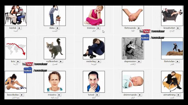 تعلم اللغة السويدية بسهولة - كلمات مخصصة للتعبير عن المشاعر - الجزء الأول