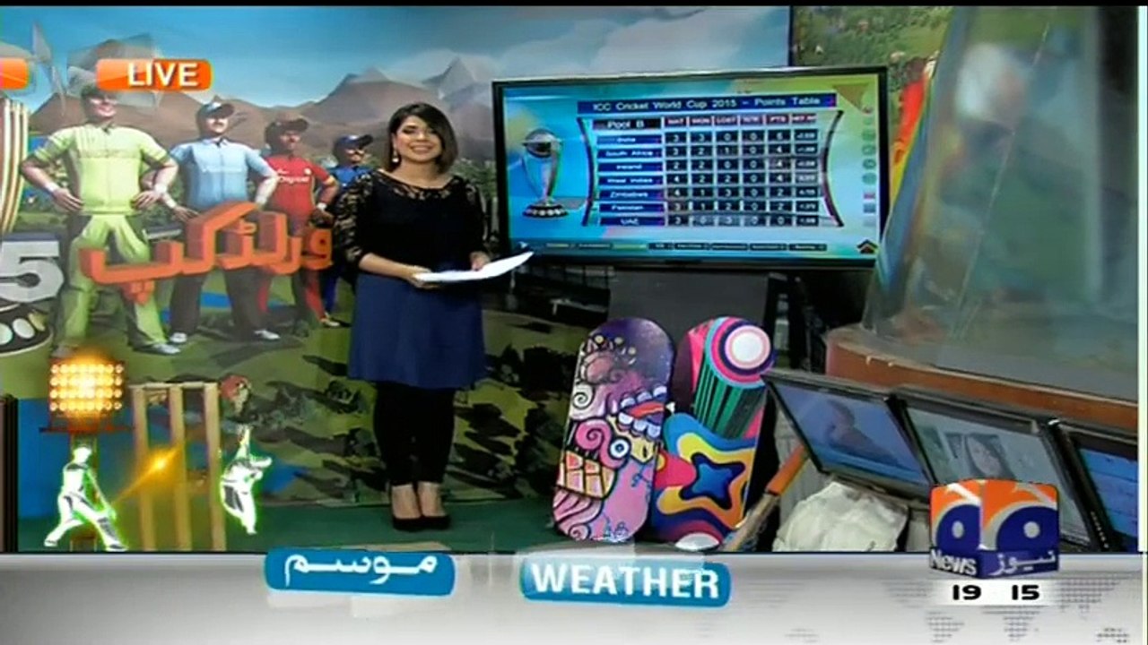 Pakistan Vs Zimbabew 1st March 2015- Geo Cricket Mission World Cup 2015- 1 March 2015