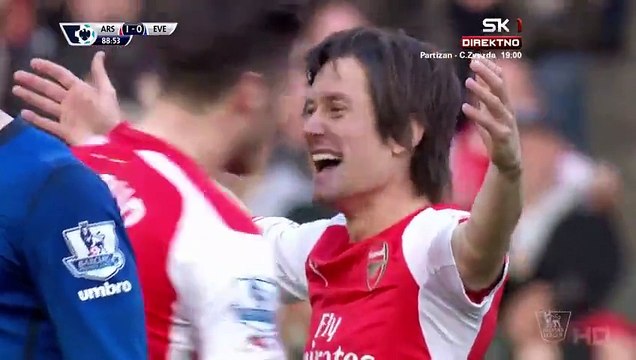 Tomas Rosicky Goal (2-0) Arsenal vs Everton