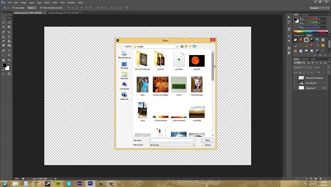 ---Photoshop CS6 Tutorial - 9 - Inserting Images