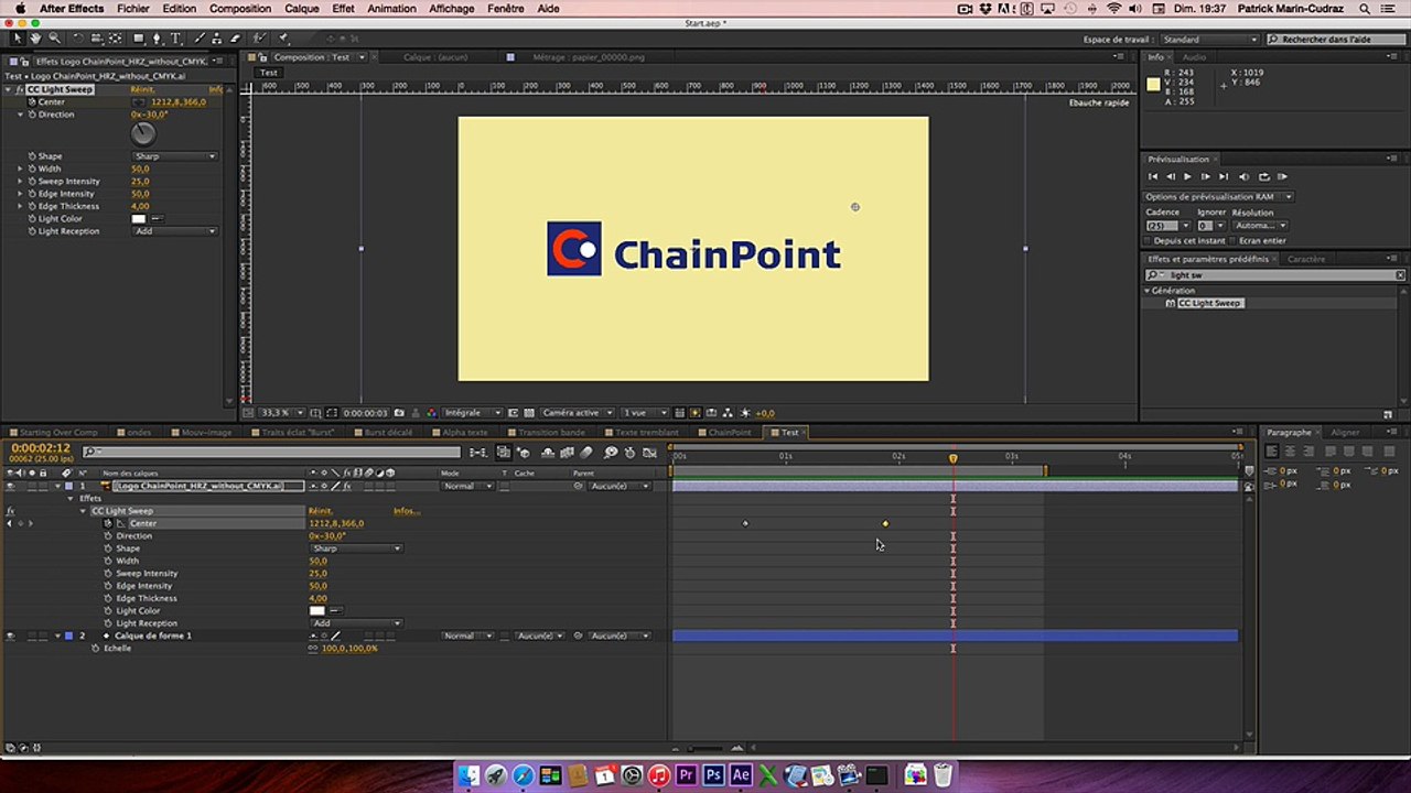 AE-Effet Light Sweep