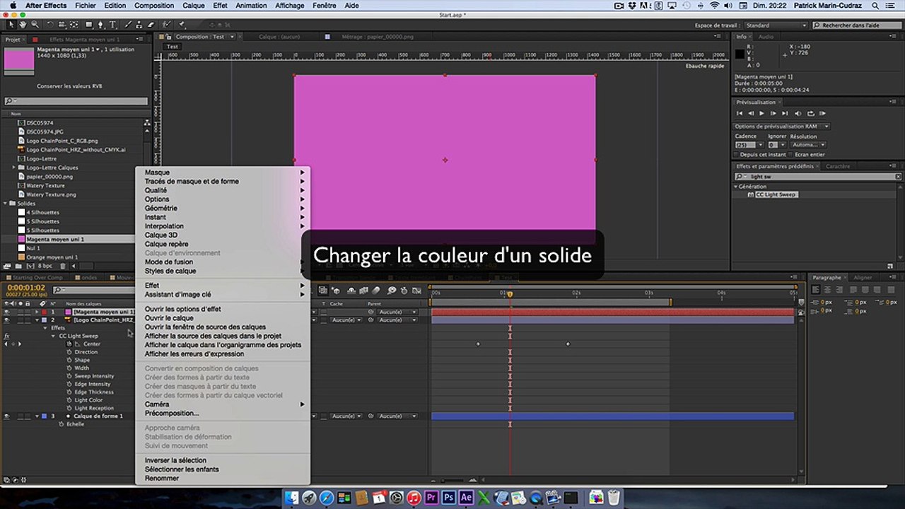 AE-Changer couleur solide