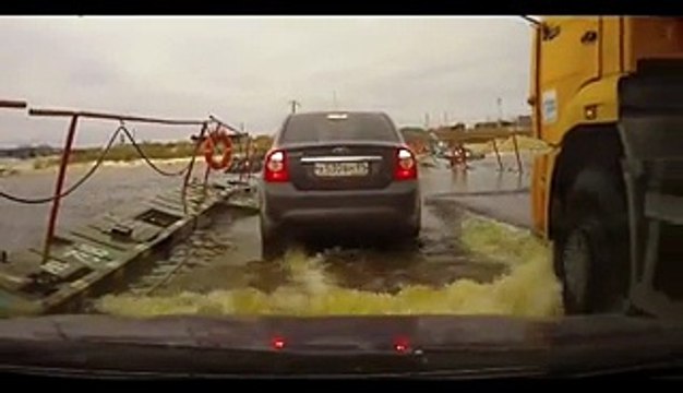 Crossing a Floating River Bridge
