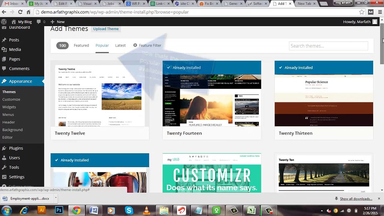 Wordress - How to install a Theme