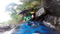 Sombrero Kayaker Takes On Waterfall.