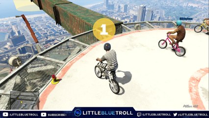 GTA 5 BMX Dare Devil!! MEGA High Race!! GTA V Stunt Track!!