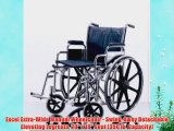 Excel Extra-Wide Manual Wheelchair - Swing-Away Detachable Elevating Legrests 20 x 18 Seat