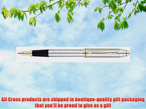 Cross Townsend Medalist Fountain Pen in Polished Chrome and 23 Karat Gold Plate with 23 Karat