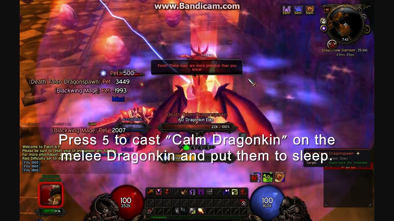 [World of Warcraft 6.1.0] Blackwing Lair entrance / Razorgore solo / farming the Draconic Avenger