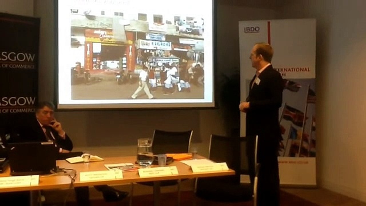 Adrian Mutton speaking at the Doing Business in India workshop organized by Sannam S4, BDO and HSBC