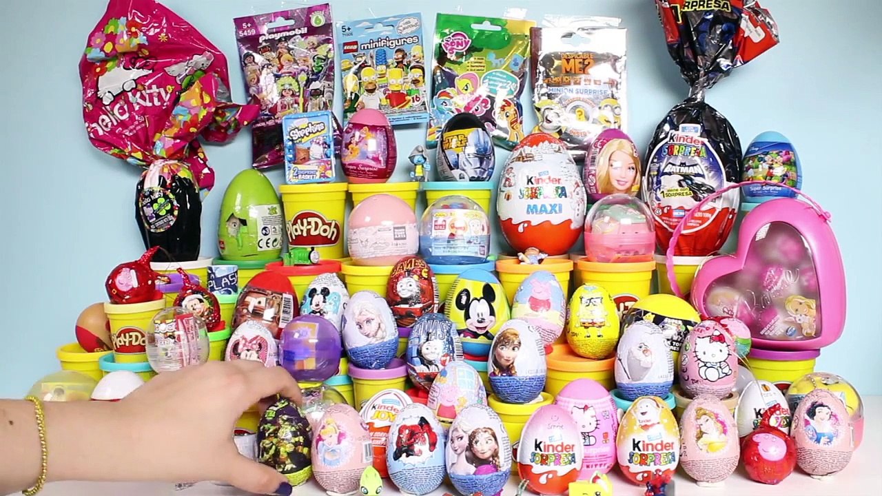 65 SURPRISE EGGS ★ FROZEN PEPPA PIG MICKEY ANGRY BIRDS HUEVOS SORPRESA SURPRISE BAGS PLAYDOH TOYS