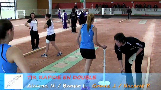 Premier tour tir rapide en double, Rives de Saône contre Bourg-en-Bresse, Sport Boules, J9 Elite Féminine, Saison 2014 /2015