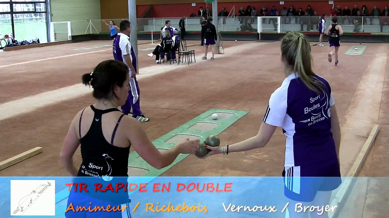 Troisième tour tir rapide en double, Rives de Saône contre Bourg-en-Bresse, Sport Boules, J9 Elite Féminine, Saison 2014 /2015