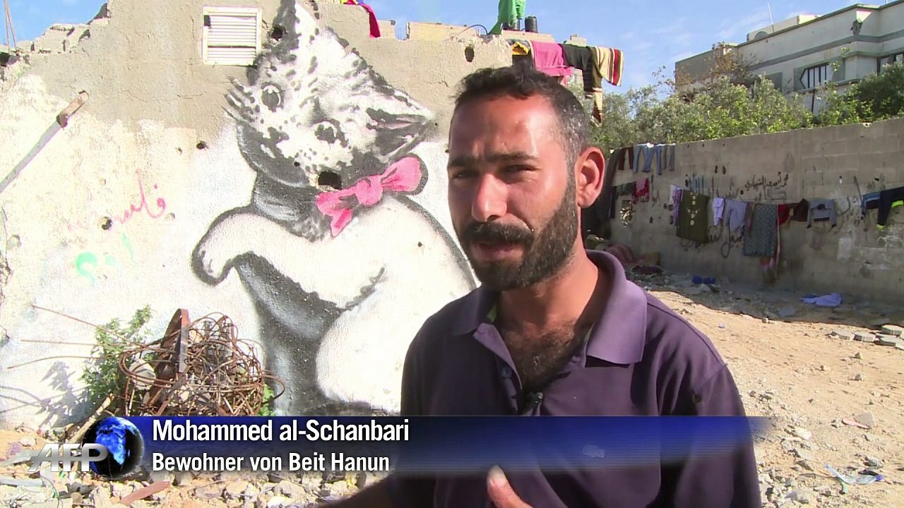 Graffiti-star banksy hinterlässt spuren im gaza-streifen