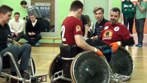 Второй период  смешанном матче в турнире по регби MURDERBALL