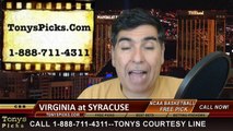 Syracuse Orange vs. Virginia Cavaliers Free Pick Prediction NCAA College Basketball Odds Preview 3-2-2015