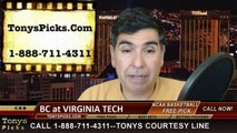 Virginia Tech Hokies vs Boston College Eagles Free Pick Prediction NCAA College Basketball Odds Preview 3-2-2015