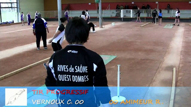 Premier tour tir progressif, Rives de Saône contre Bourg-en-Bresse, Sport Boules, J9 Elite Féminine, Saison 2014 /2015