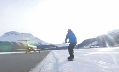Uçağa Bağladığı İp İle Snowboard Yaptı
