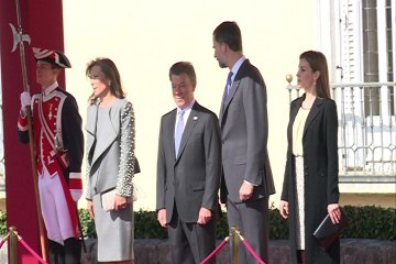 Los Reyes reciben al presidente de Colombia