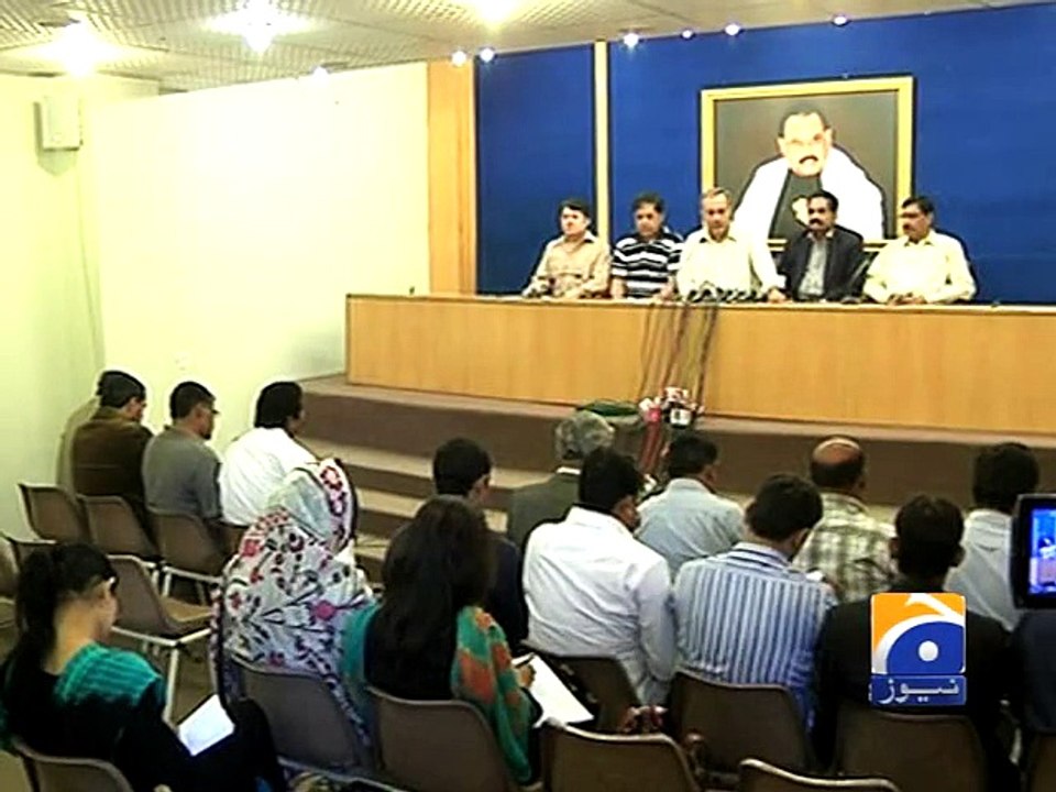 Sectarian, banned outfits killing MQM workers: Rizvi-Geo Reports-02 Mar 2015