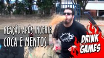 Reação após ingerir COCA e MENTOS