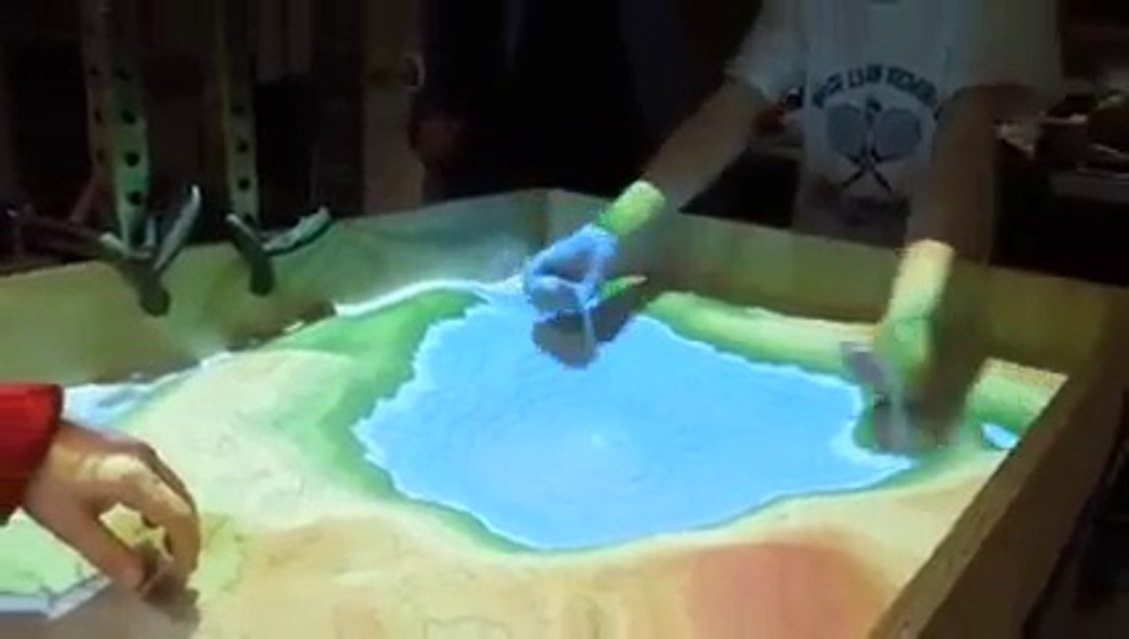 Topographie interactive à base de sable