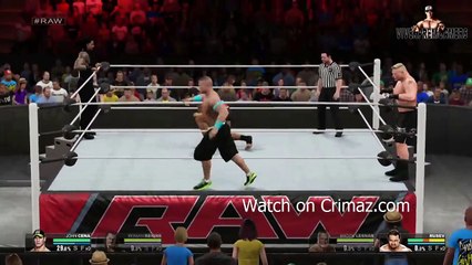 WWE RAW 3-2-15 - John Cena & Roman Reigns vs Brock Lesnar & Rusev - WWE RAW Full Match HD!