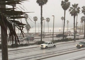 Hail Hits Huntington Beach