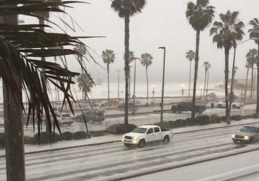 Hail Hits Huntington Beach