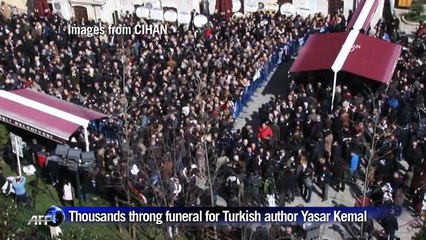 Thousands throng funeral for Turkish author Yasar Kemal