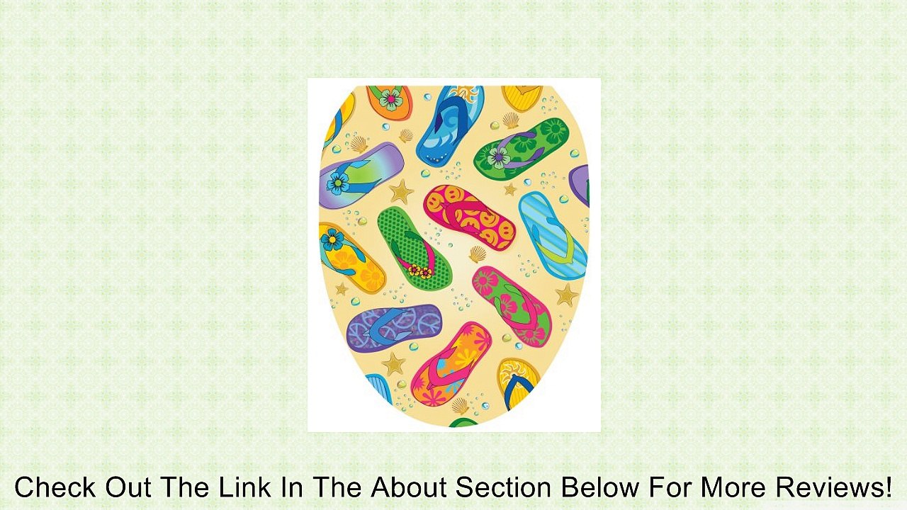 Toilet Tattoos TT-1042-O Flip Flops Design Toilet Seat Applique, Elongated Review