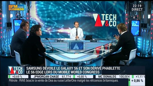 Le Mobile World Congress 2015 ouvre ses portes du 2 au 5 mars à Barcelone: Paul Amsellem, Virginie Lazès, François Sorel et Frédéric Bergé - 02/03