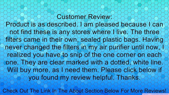 3-pack Carbon Filters for Hamilton Beach True Air Odors, Odor Eliminator, Tobacco; For Hamilton Beach Models 04530GM, 04532GM, 04383, 04531GM, 04530F, 04532GM, 04251, 04271, 04530, 04530F, HAP201, HAP201-U & 16180, Part # 04294G Review