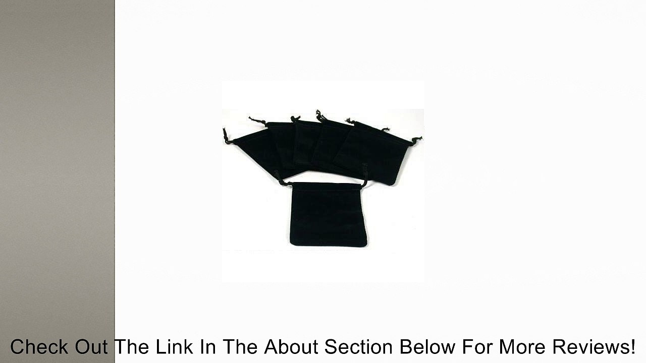 6 Pouches Black Velvet Drawstring Jewelry Bags 3" Review