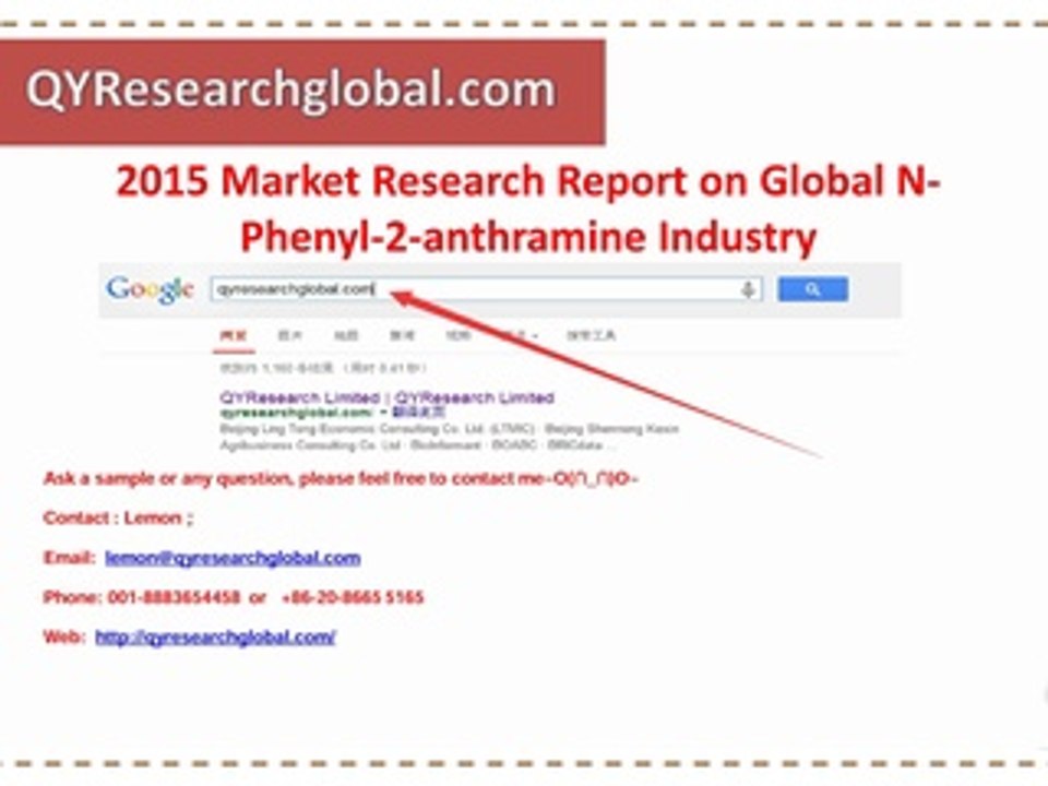 QYResearch group-2015 Market Research Report on Global N-Phenyl-2-anthramine Industry
